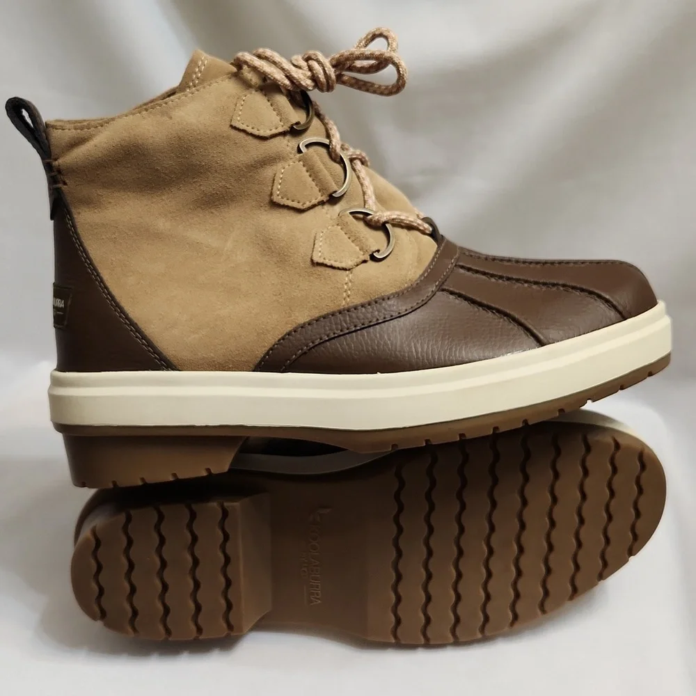 Koolaburra by UGG Tan Brown Leather Lace-up Winter boots (w size 9)
